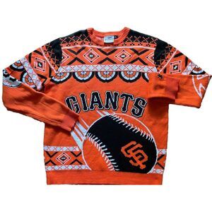 San Francisco Giants Men's KLEW Orange Baseball Pullover Sweater Orange Large